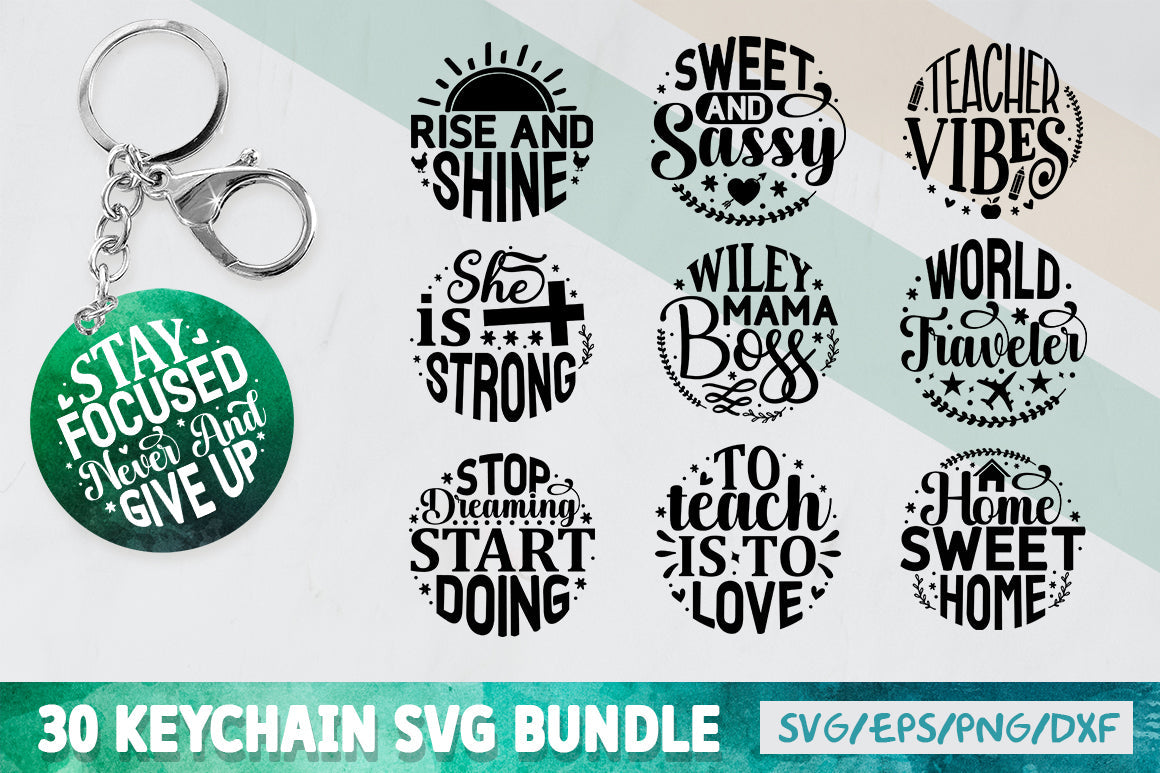 Keychain Svg Designs Bundle