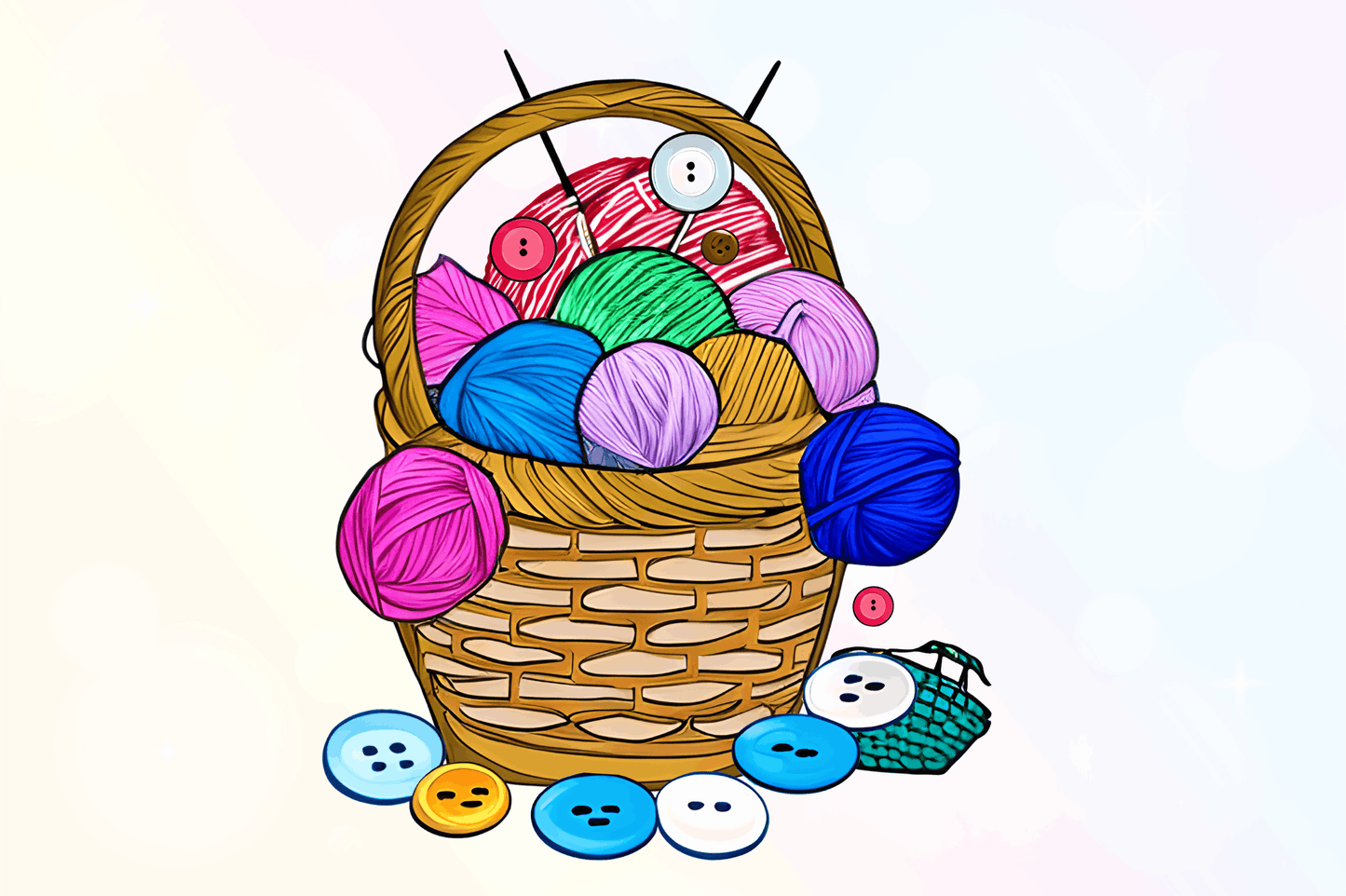 Watercolor Crochet Knitting Clipart Bundle