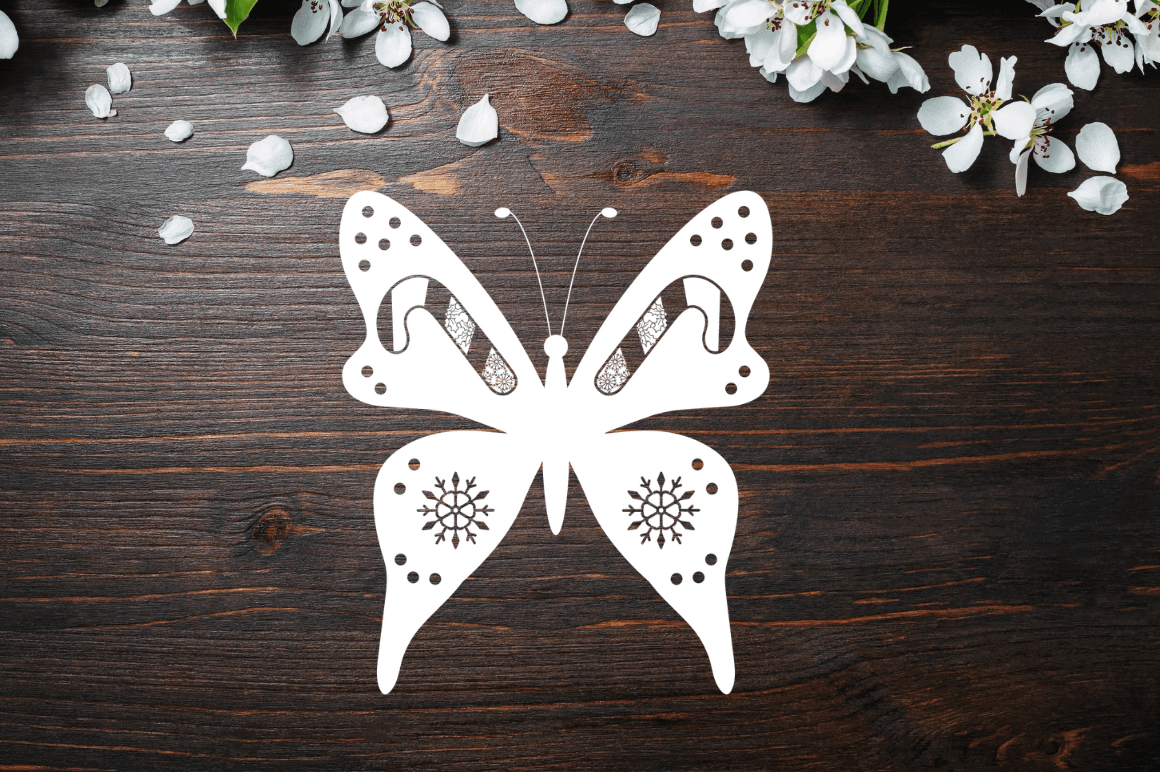 Paper Cut Christmas Butterfly SVG Bundle