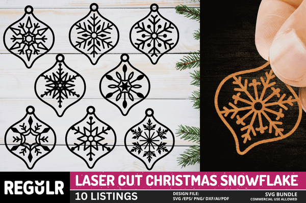 Laser Cut Christmas Snowflake SVG Bundle