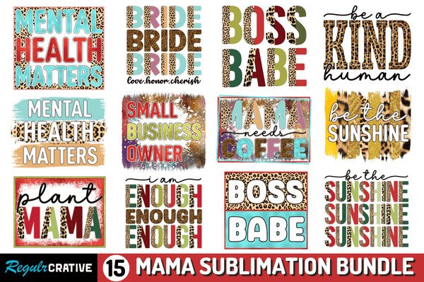 Mama Sublimation PNG Design Bundle