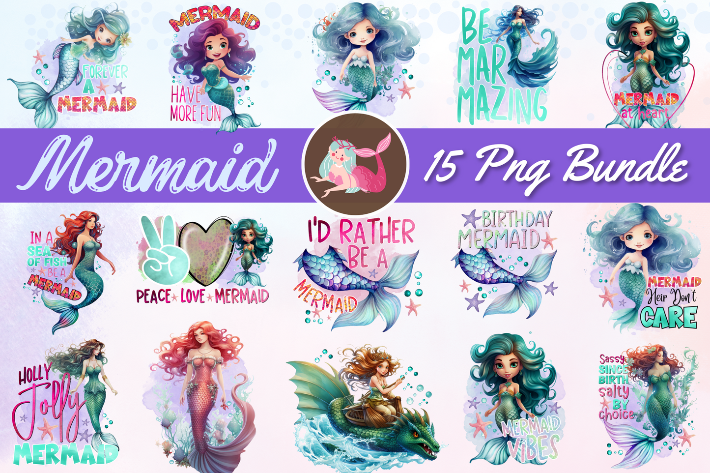 Mermaid  Quotes Sublimation Bundle