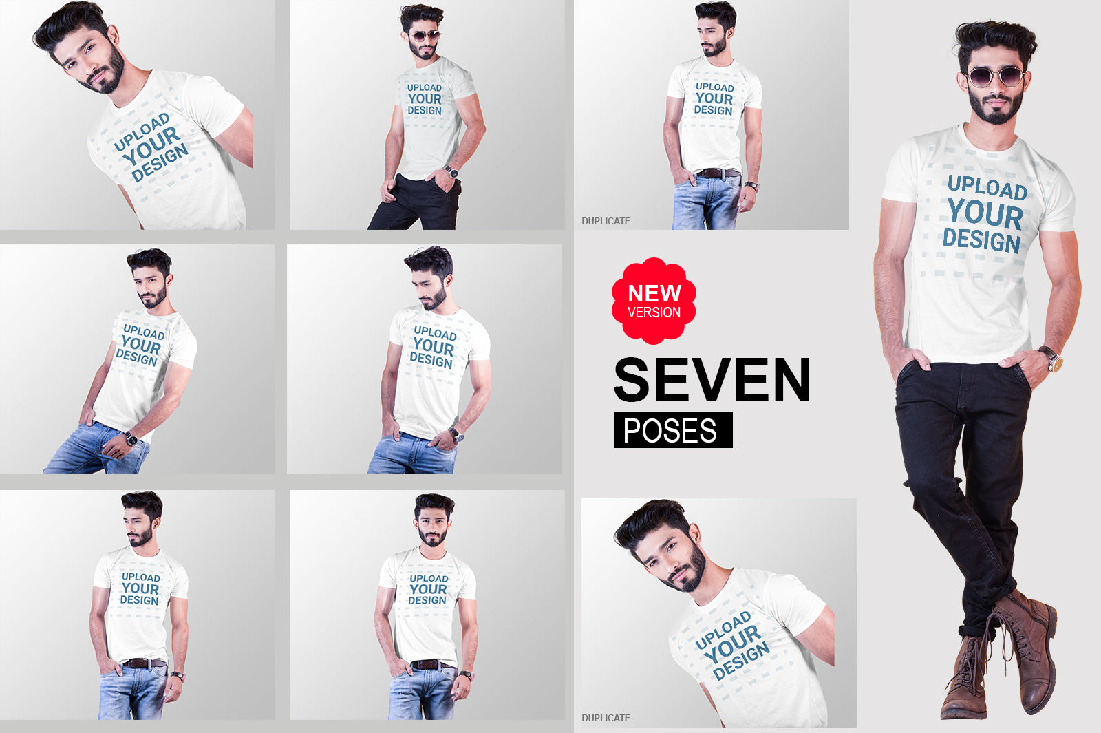 07 Editable Male T-Shirt Mock-Up Bundle – Realistic & Stylish Mock-Up Bundle