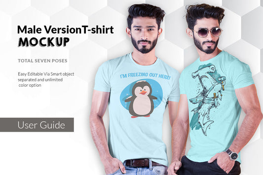 07 Editable Male T-Shirt Mock-Up Bundle – Realistic & Stylish Mock-Up Bundle