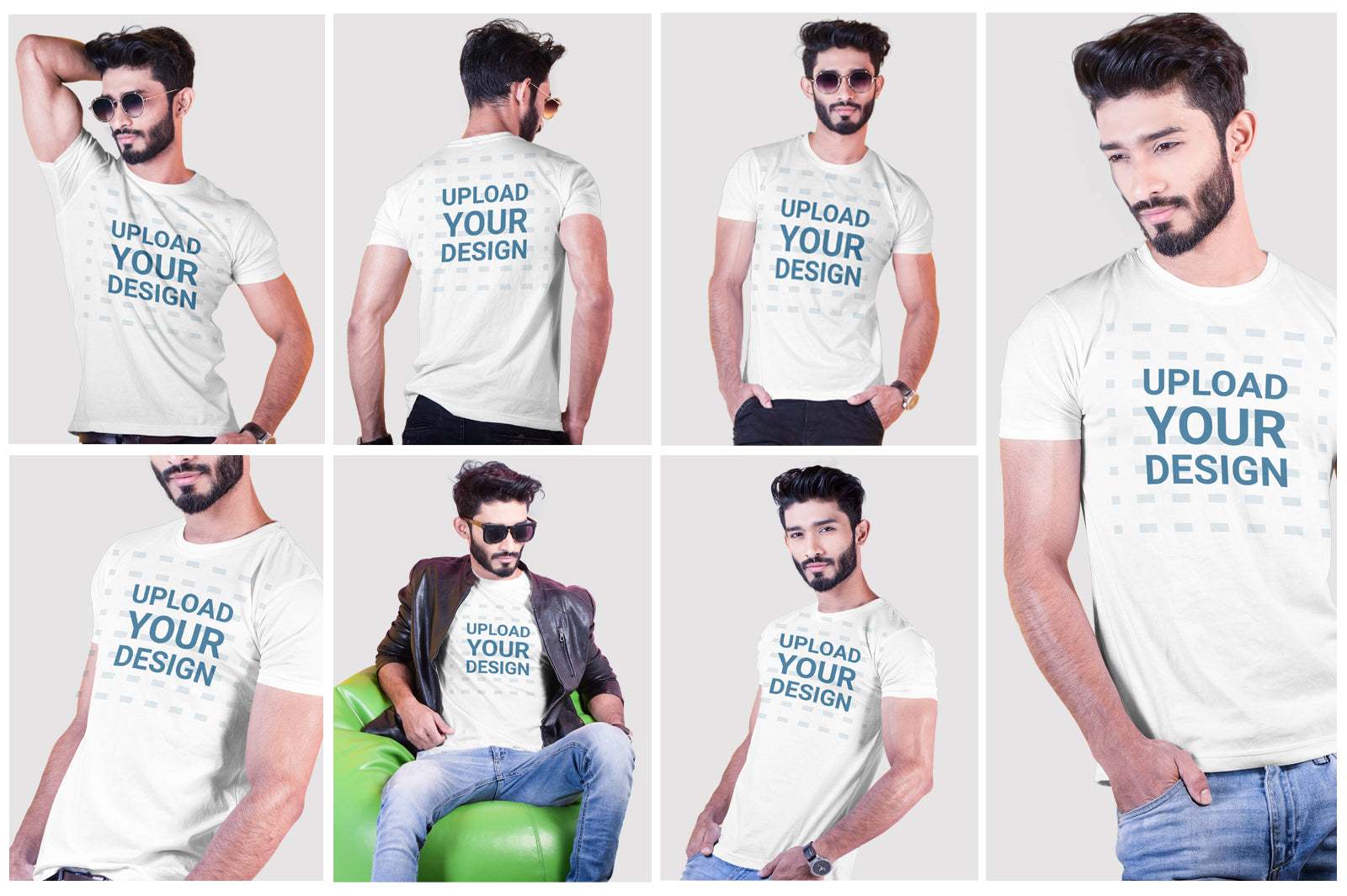 07 Editable Male T-Shirt Mockup Bundle – Realistic & Stylish Mock-Up Pack