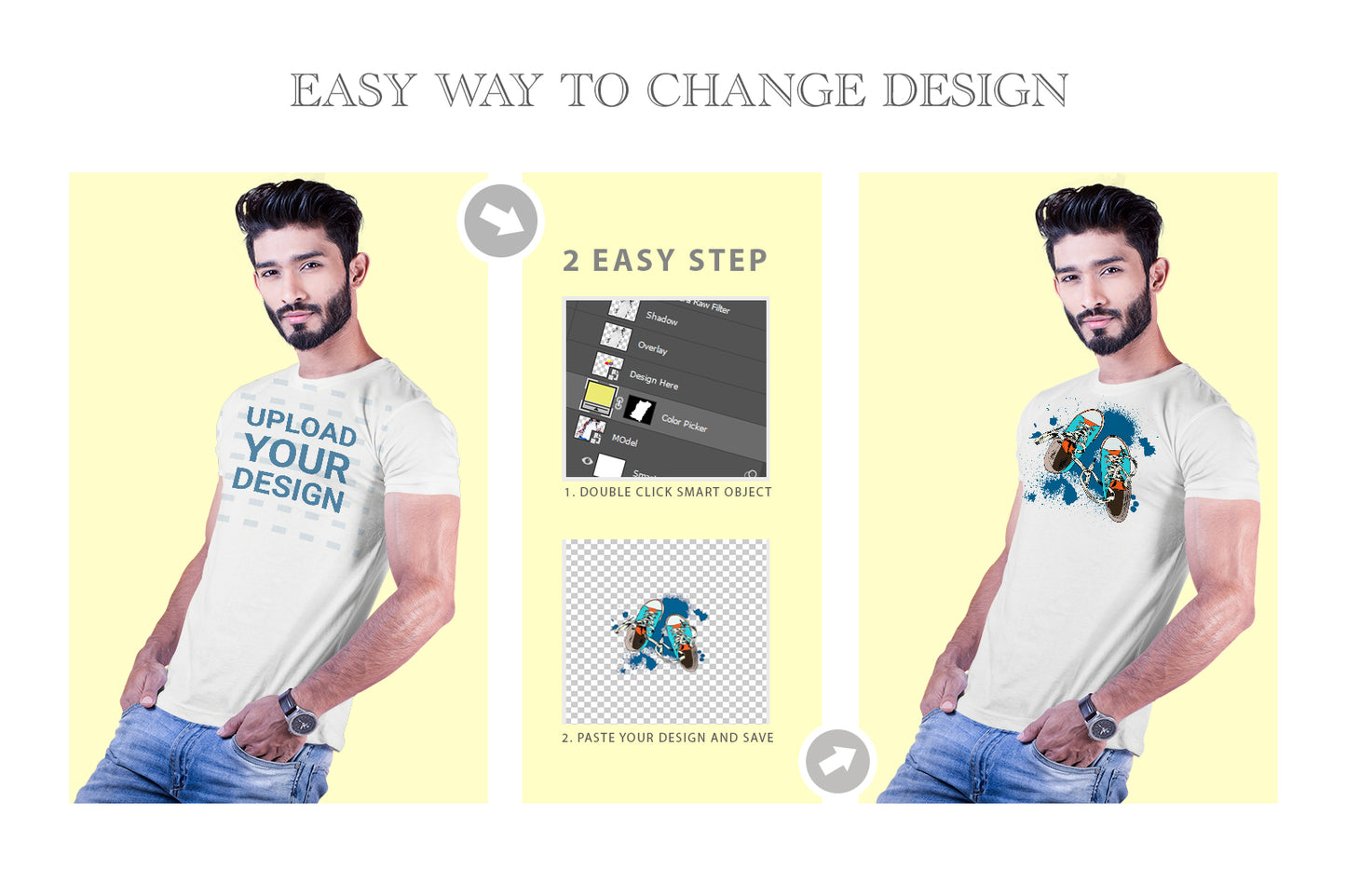 07 Editable Male T-Shirt Mockup Bundle – Realistic & Stylish Mock-Up Pack