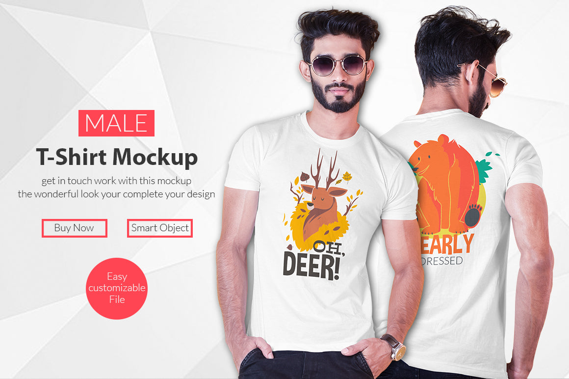 07 Editable Male T-Shirt Mockup Bundle – Realistic & Stylish Mock-Up Pack