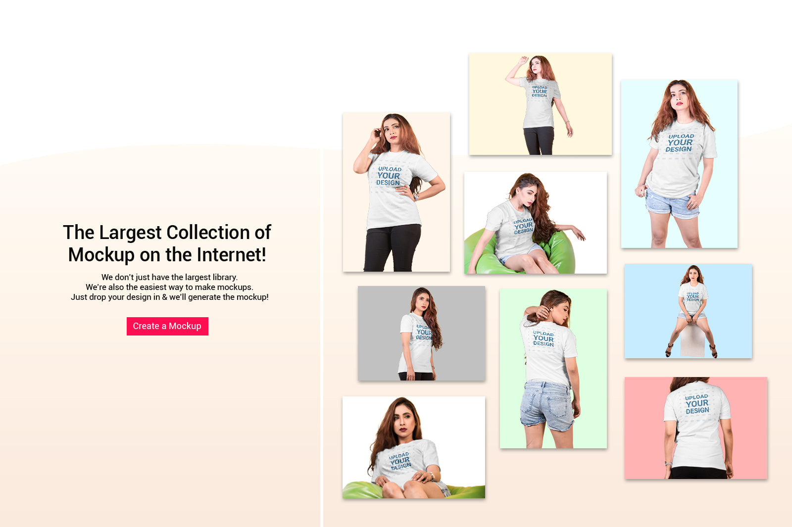 09 Editable Modern Female T-Shirt Mockup Bundle