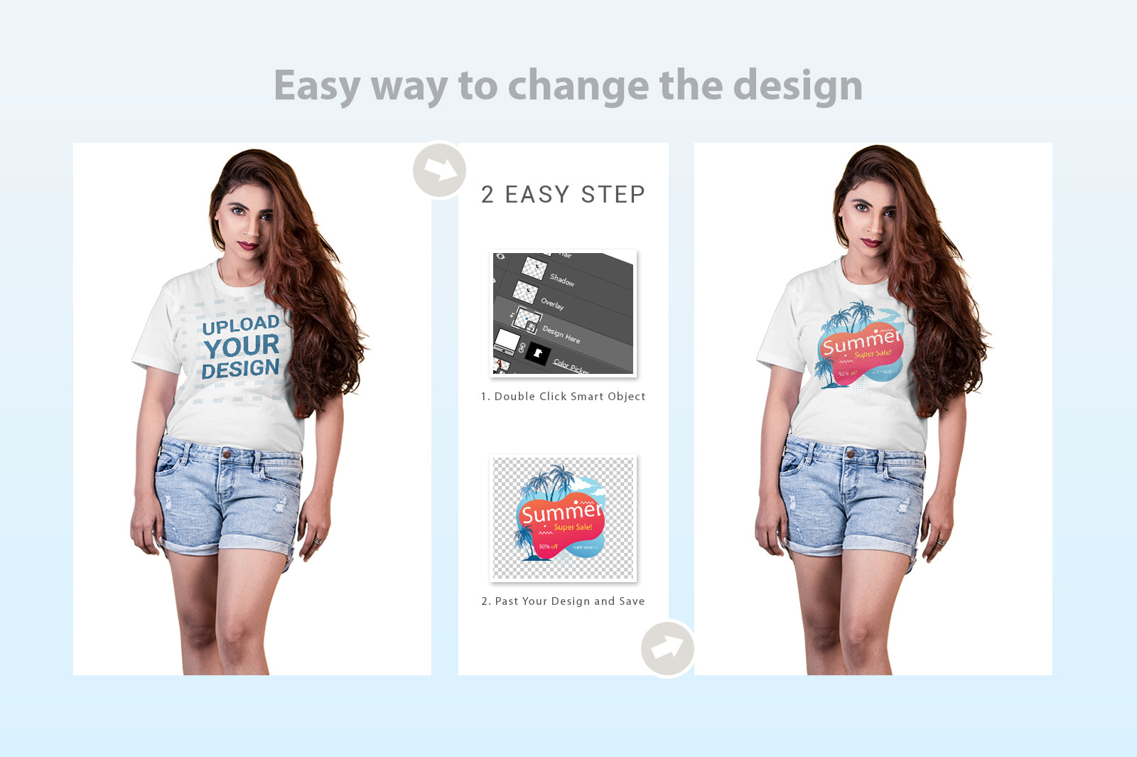 09 Editable Modern Female T-Shirt Mockup Bundle -Vol:2