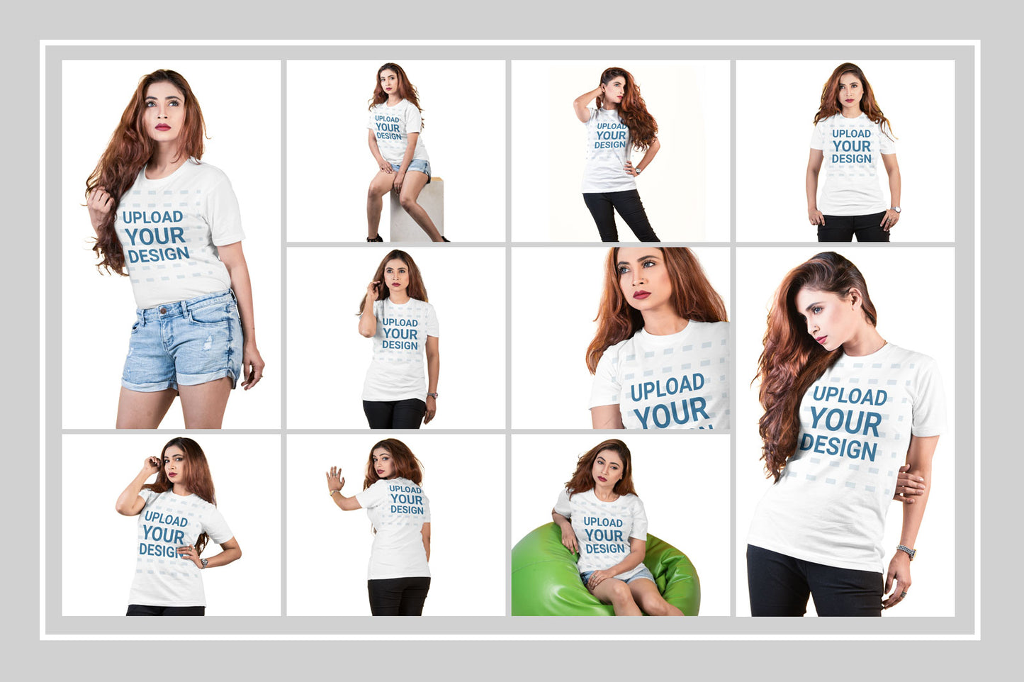 05 Editable Female T-Shirt Mockup Bundle