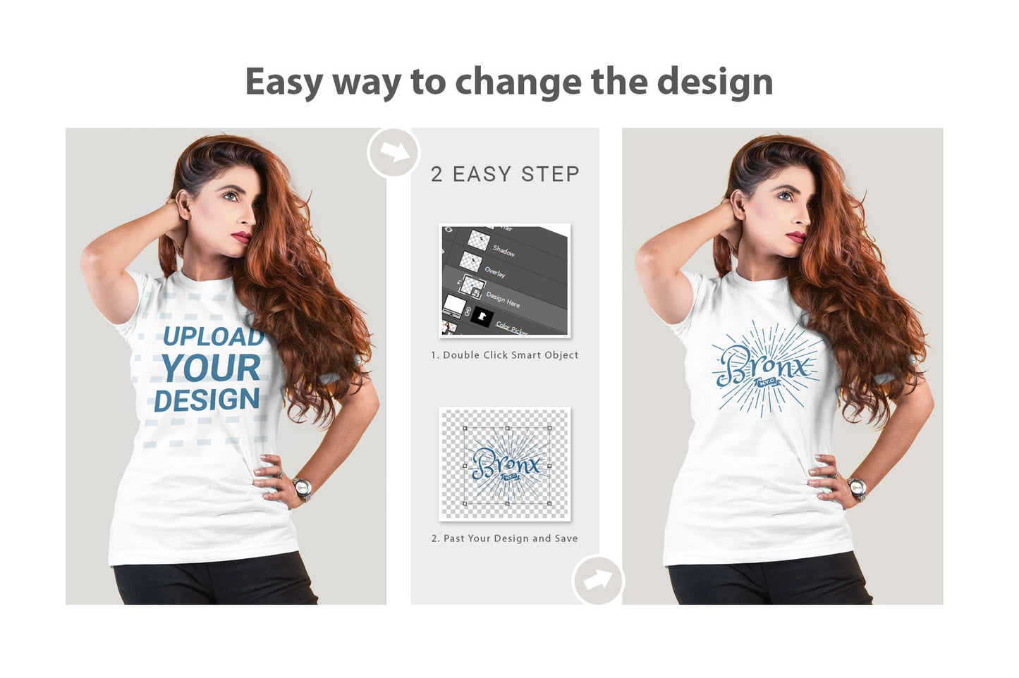 05 Editable Female T-Shirt Mockup Bundle