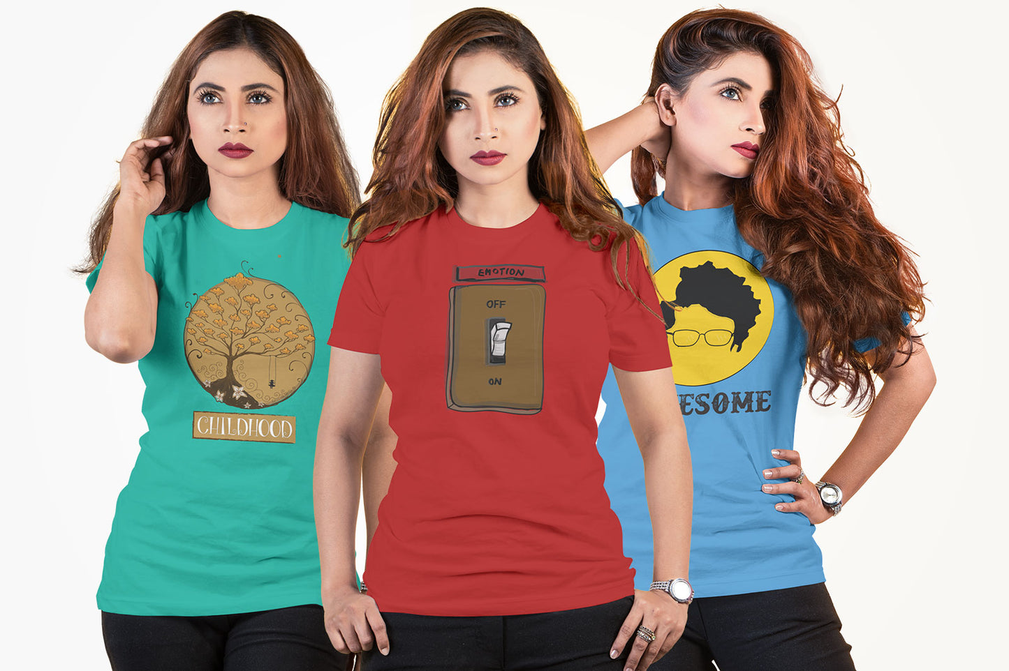 05 Editable Female T-Shirt Mockup Bundle