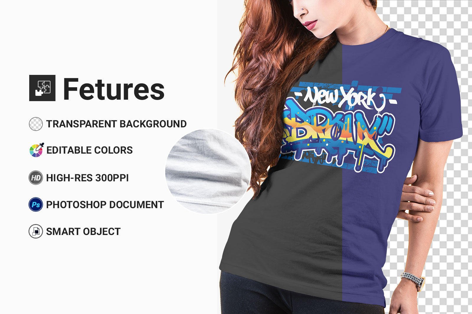 05 Editable Female T-Shirt Mockup Bundle