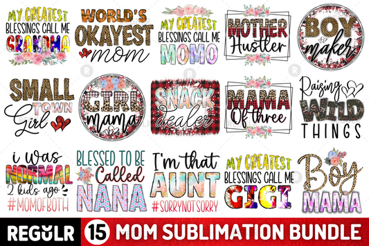 Mom Quotes Png Sublimation Bundle