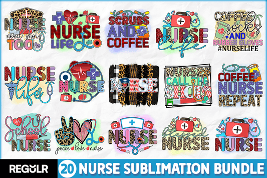 Nurse Quotes Sublimation Designs Bundle