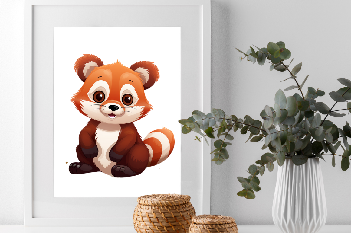 Cartoon Red Panda Clipart Bundle