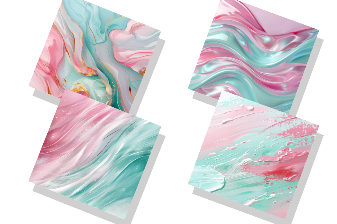 Pink & Mint Abstract Luxury Digital Papers Bundle