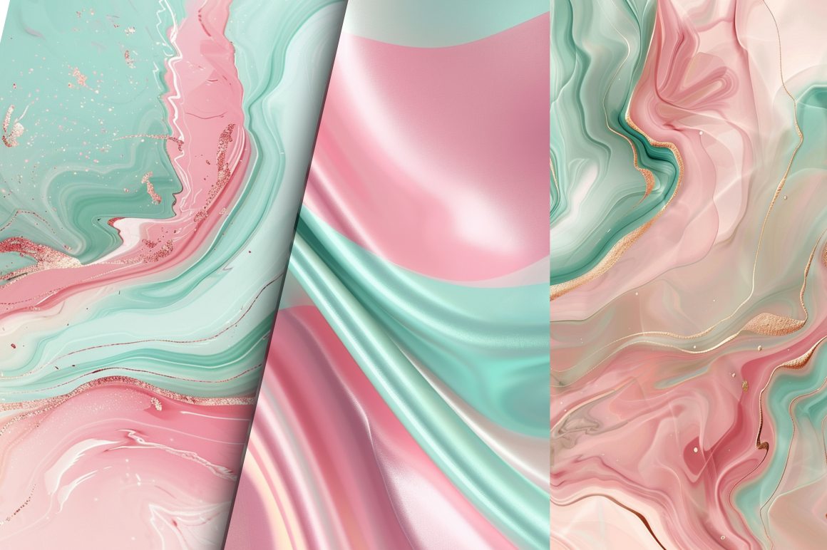 Pink & Mint Abstract Luxury Digital Papers Bundle