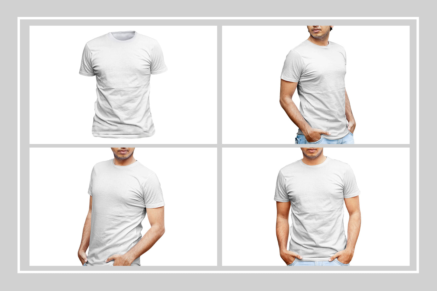 6 Editable Men's Crew Neck T-Shirt Mockup Bundle – Realistic & Stylish Mock-Up Pack