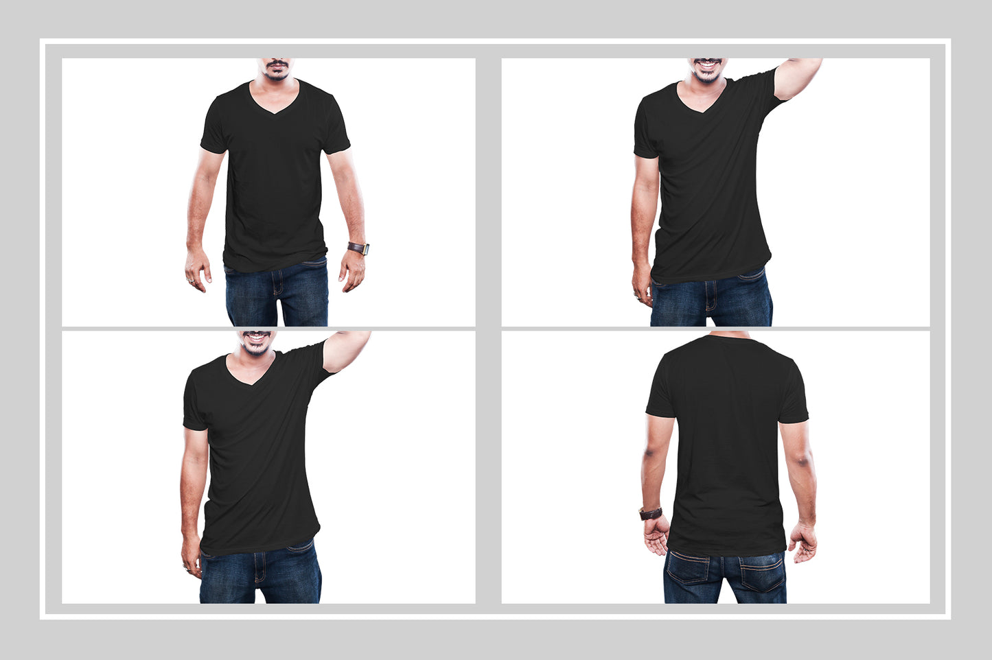 7 Editable Crew Neck Men’s T-Shirt Mock-Up Bundle – Realistic & Stylish Mock-Up Pack