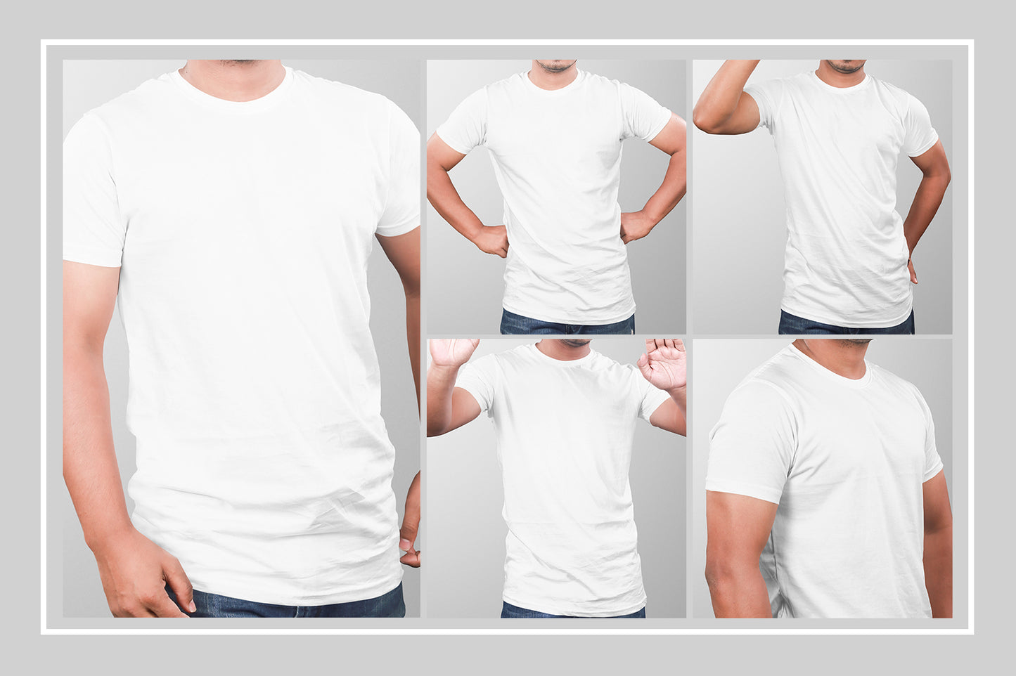 07 Editable Men's Crew Neck T-Shirt Mock-Up Bundle – Realistic & Stylish Mock-Up