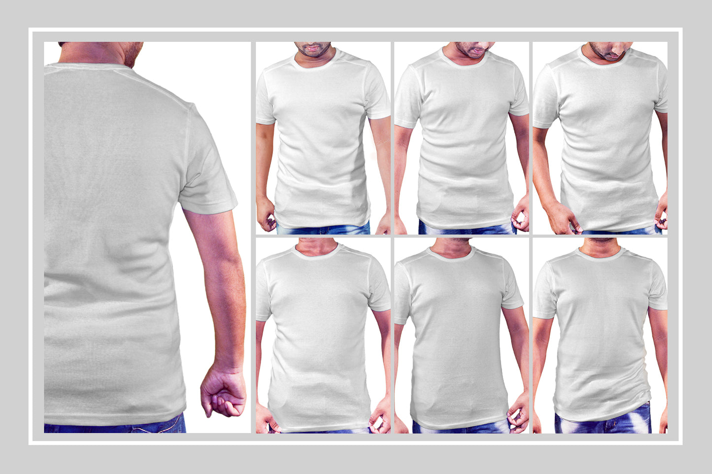 5 Editable Men's Crew Neck T-Shirt Mockup Bundle – Realistic & Stylish Mock-Up Pack