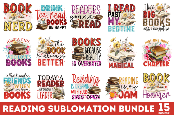 Reading Sublimation Design Bundle