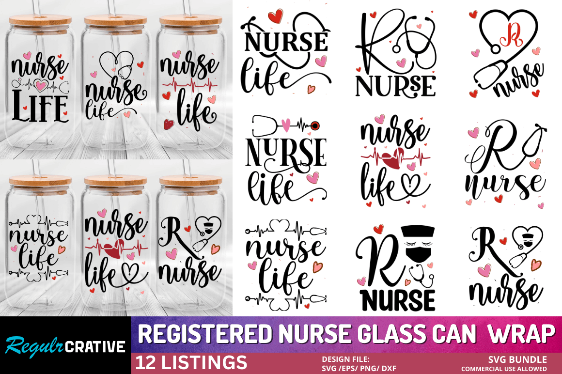 Registered Nurse Glass Can Full Wrap Bundle