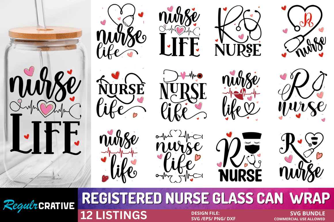 Registered Nurse Glass Can Full Wrap Bundle