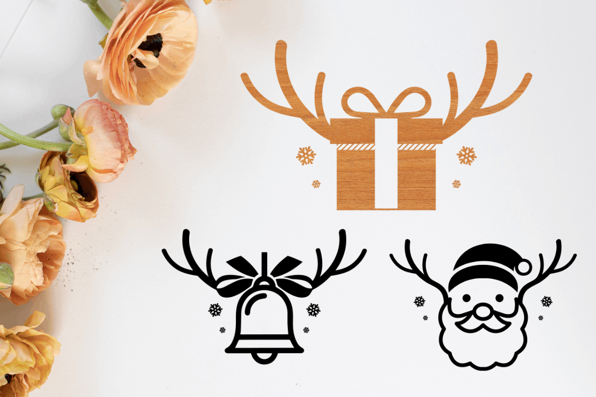 Laser Cut Christmas Antlers SVG Bundle