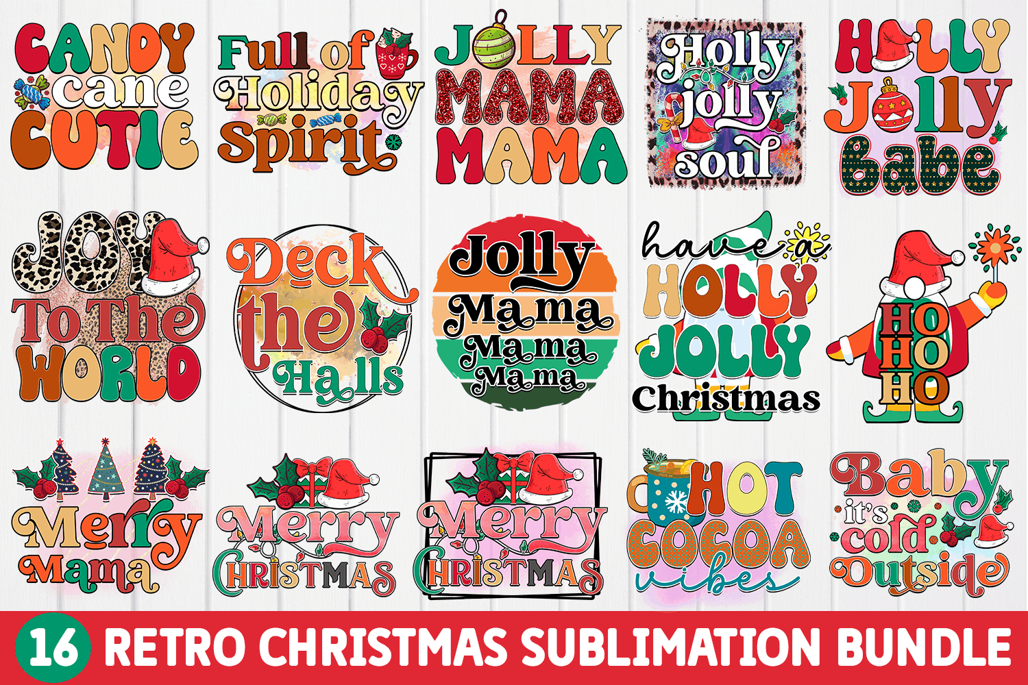 Retro Christmas Sublimation