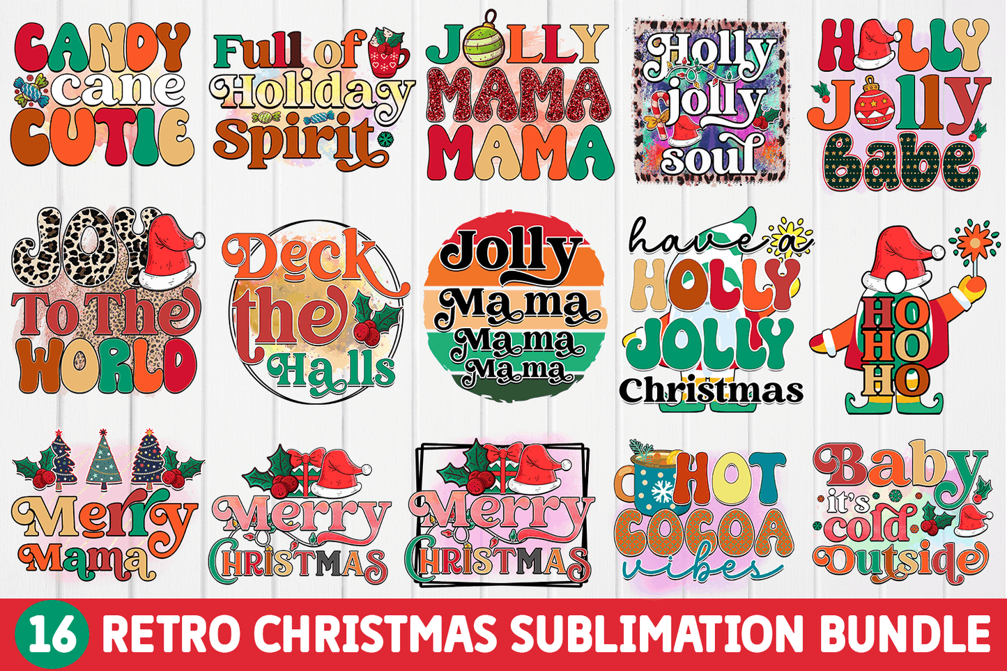 Retro Christmas Sublimation