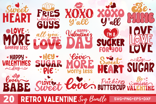 Retro Valentine SVG Bundle