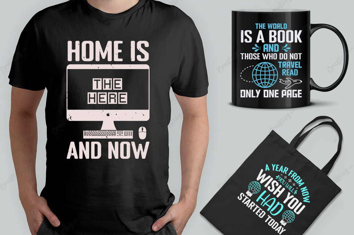 25 Editable Digital Nomand T-Shirt Designs Bundle