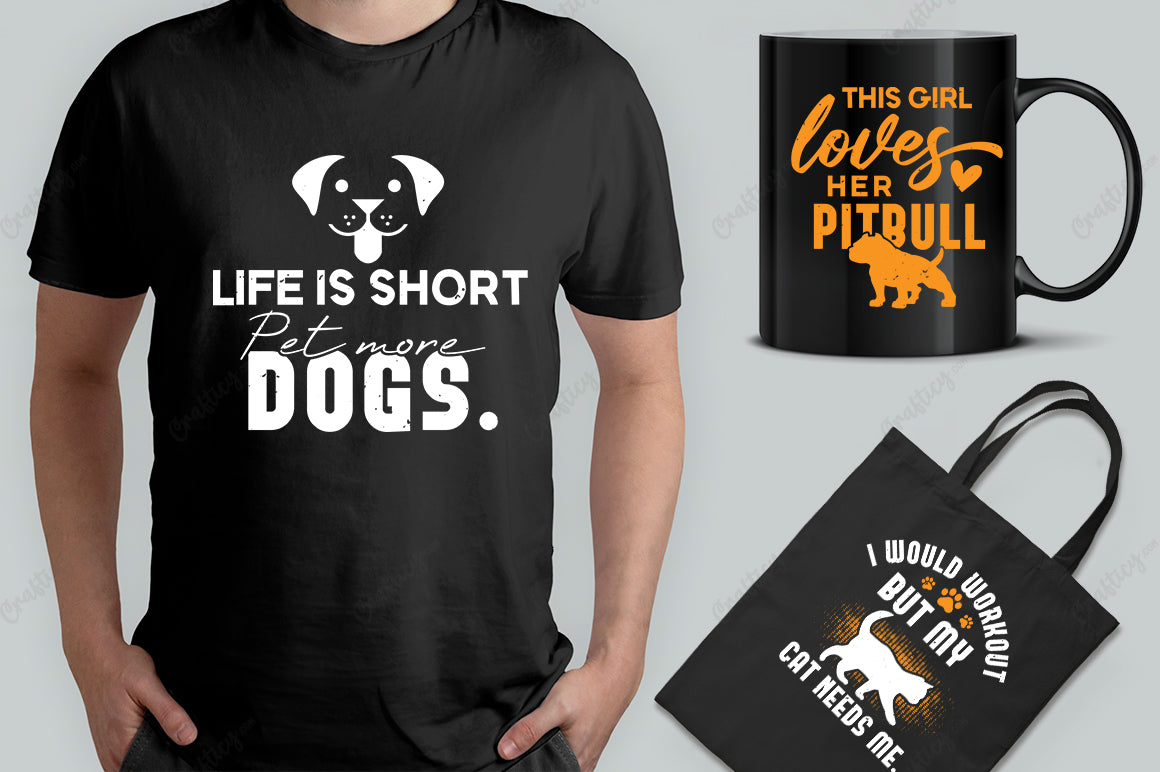 30 Editable Pet Lover T-Shirt Designs Bundle