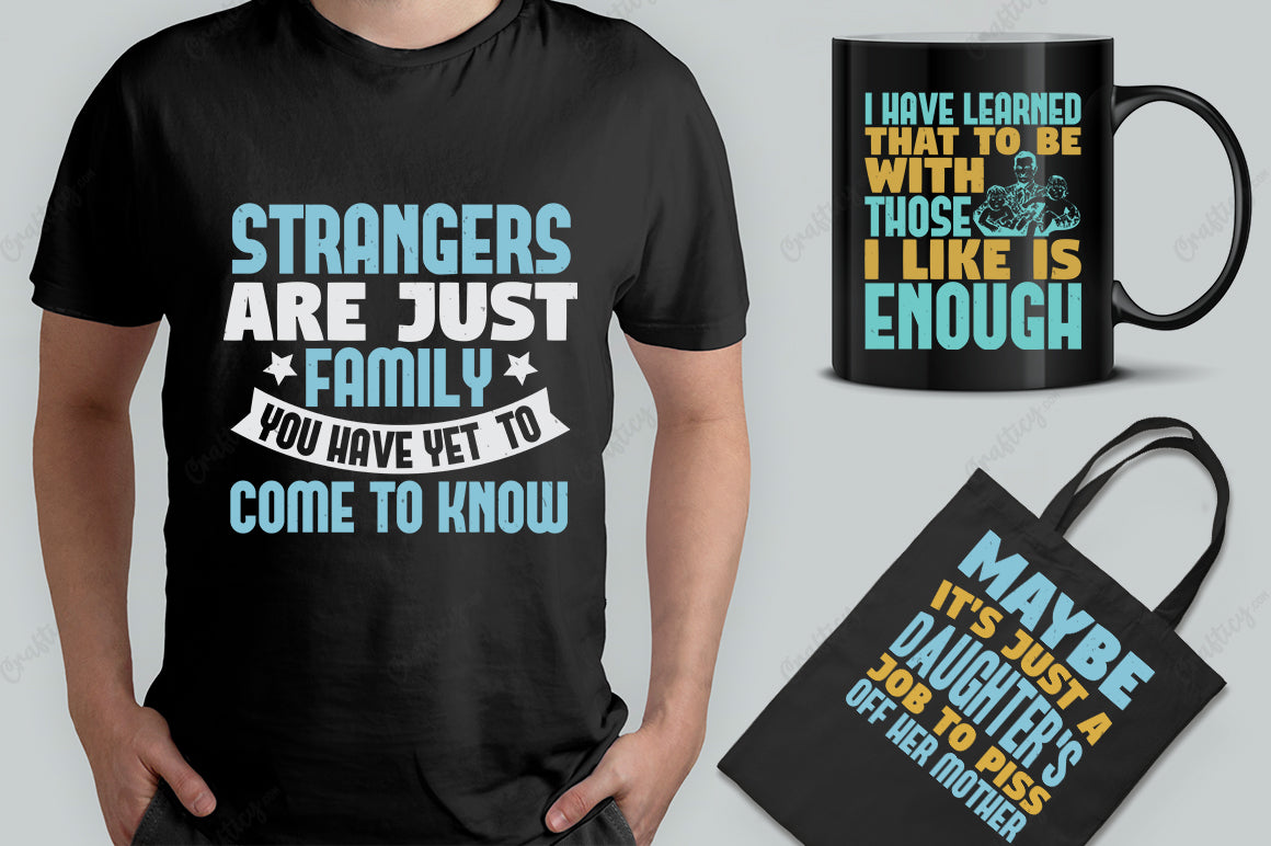 15 Editable Family T-Shirt Designs Bundle