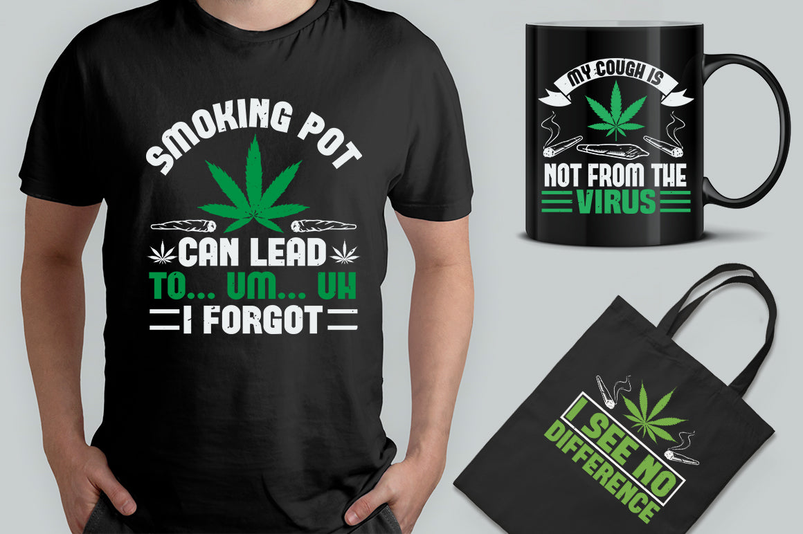 15 Editable Cannabis T-Shirt Designs Bundle -Vol:2