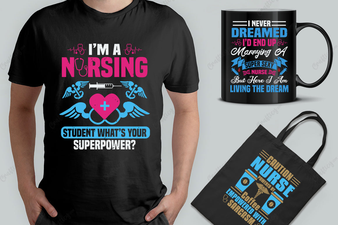 30 Nurse T-Shirt Designs Bundle