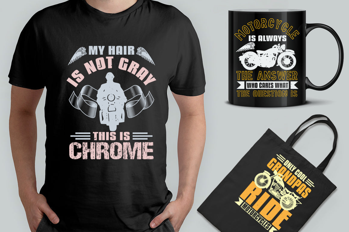 15 Editable Motorcycle T-Shirt Design Bundle