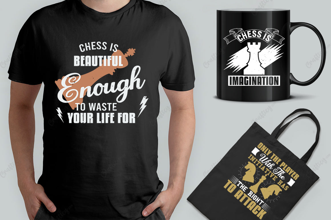 25 Chess T-Shirt Designs Bundle