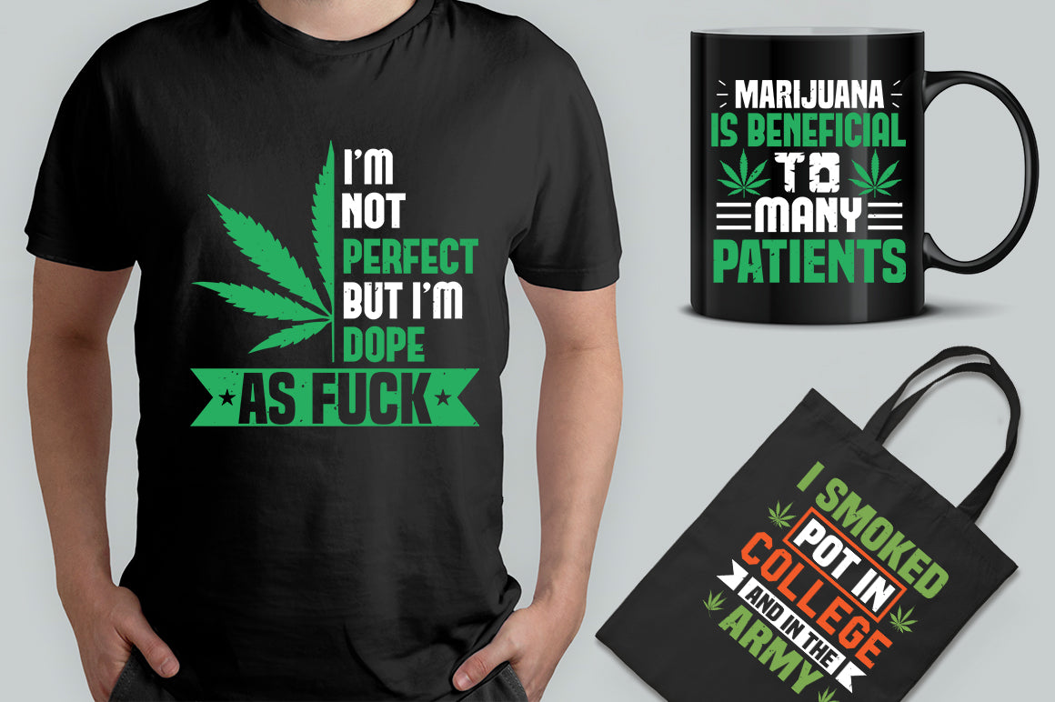 15 Editable Cannabis T-Shirt Designs Bundle -Vol:2