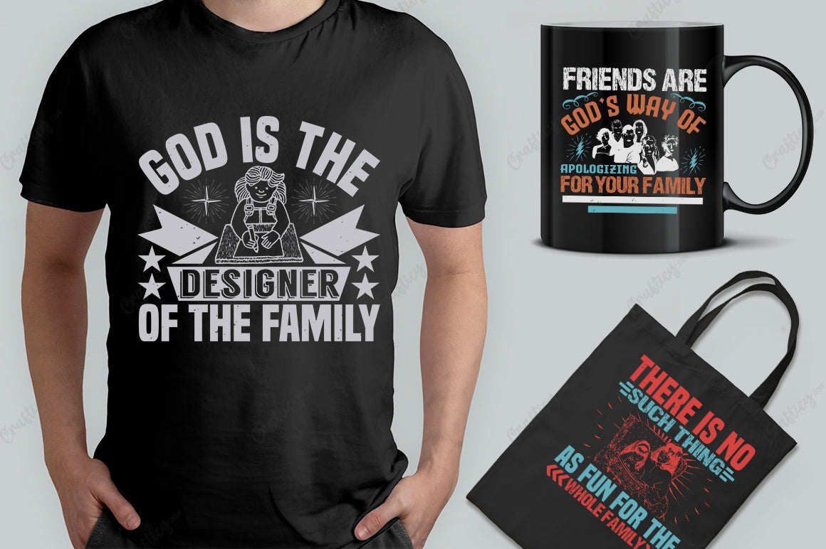 20 Editable Family T-Shirt Designs Bundle-Vol:3