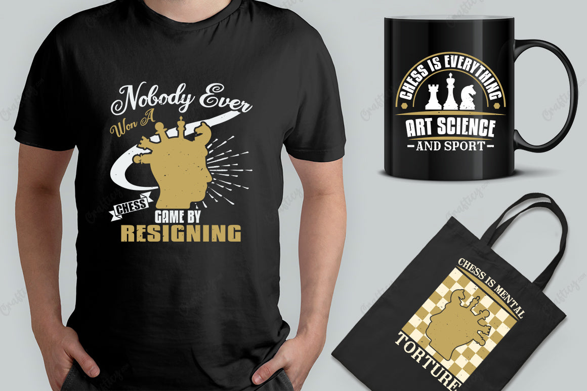 25 Chess T-Shirt Designs Bundle