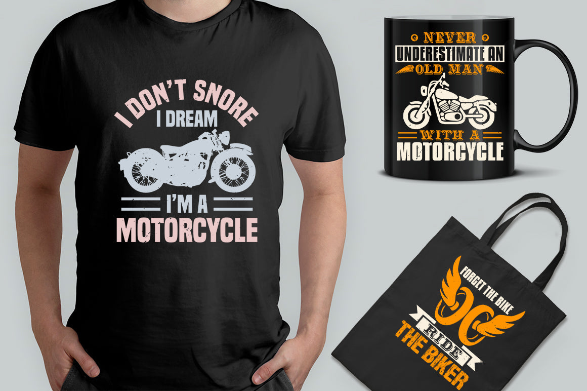 15 Editable Motorcycle T-Shirt Design Bundle