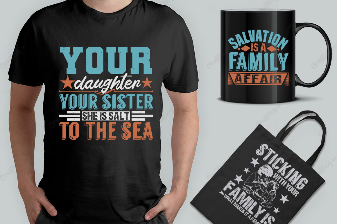 20 Editable Family T-Shirt Designs Bundle-Vol:3