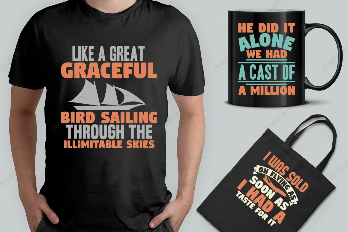 20 Editable  Aviation T-Shirt Designs Bundle