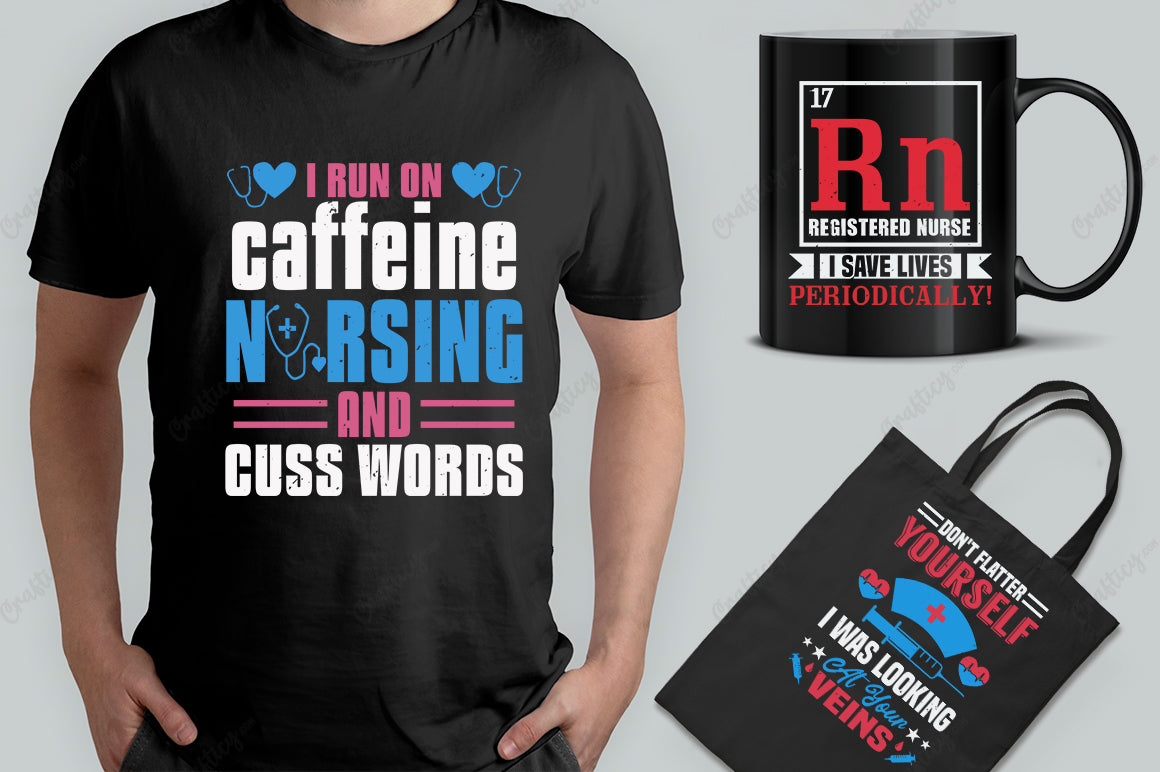 30 Nurse T-Shirt Designs Bundle