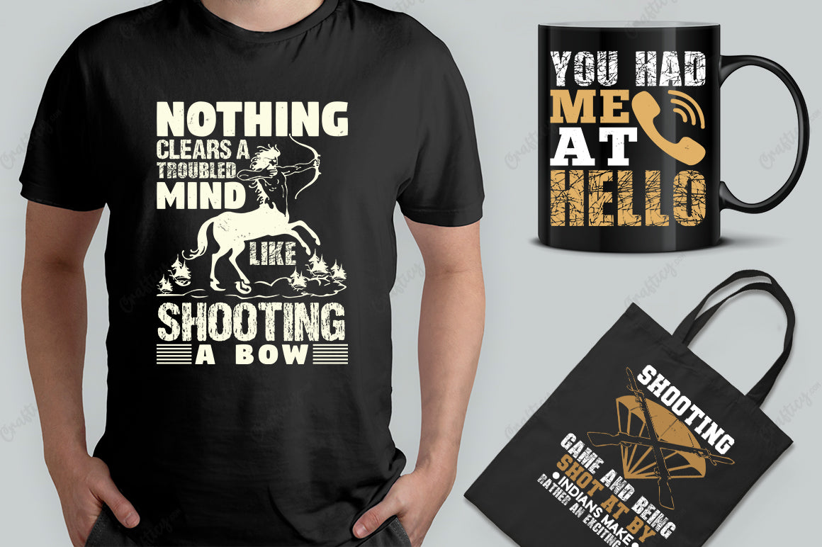 25 Editable Hunting T-Shirt Designs Bundle