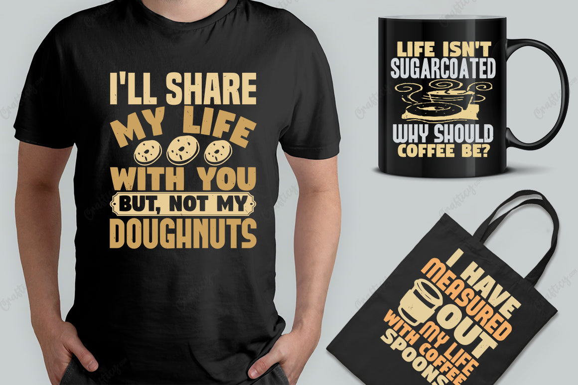 25 Editable Coffee T-Shirt Designs Bundle -Vol:2