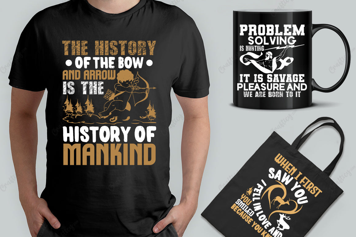 25 Editable Hunting T-Shirt Designs Bundle